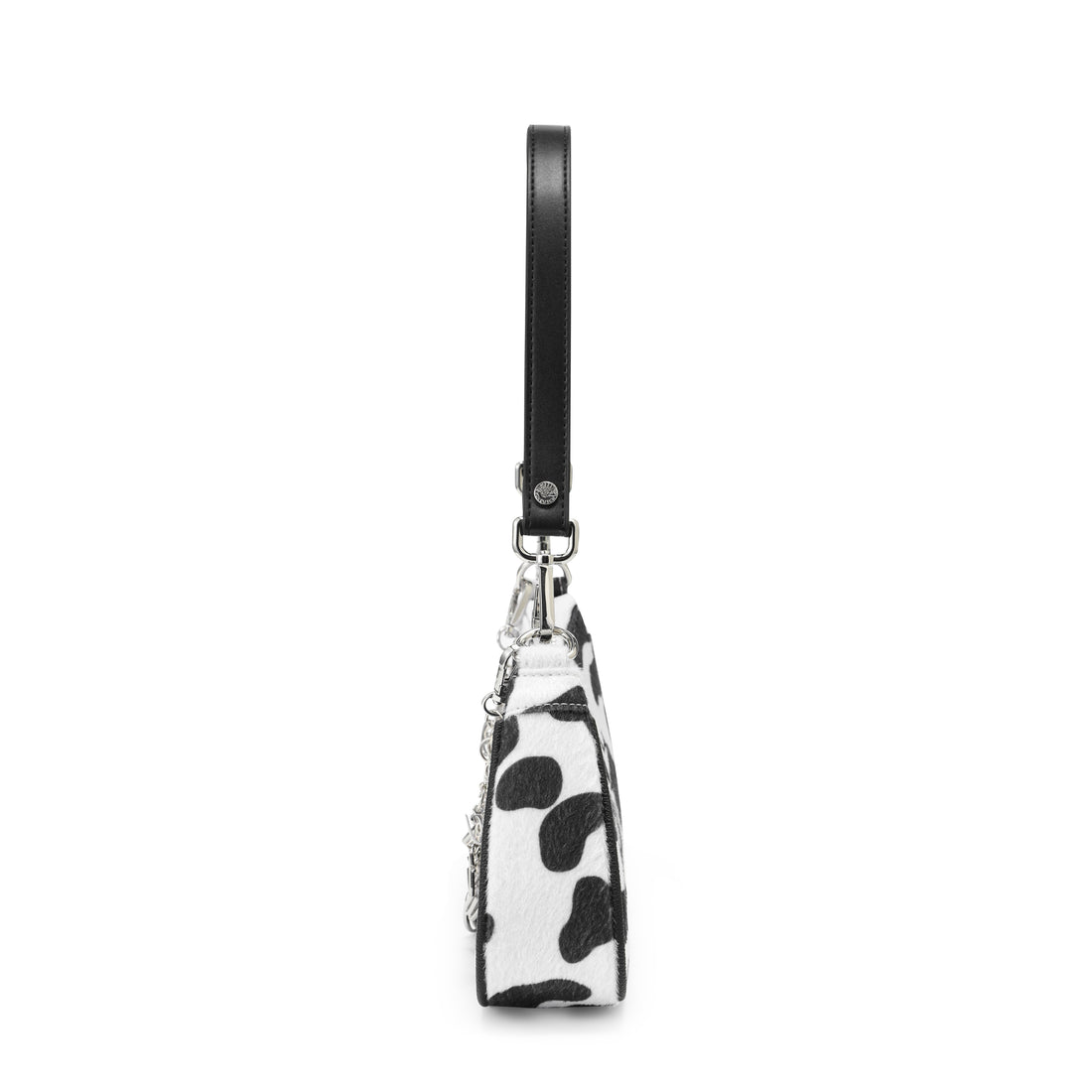 Black Cow Print Shoulder Bag