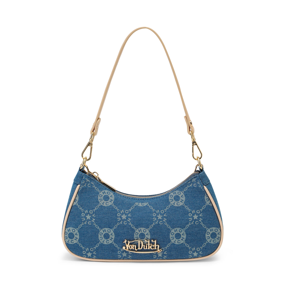 Monogram Denim Shoulder Bag