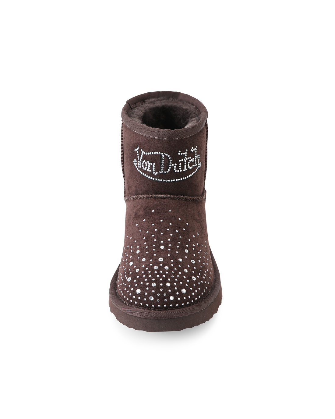RHINESTONE SHEARLING BOOT - MOCHA