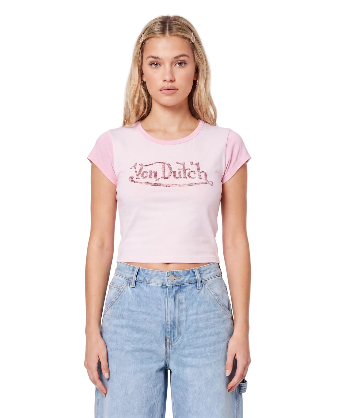 Pink Rhinestone Ringer Tee — image 2