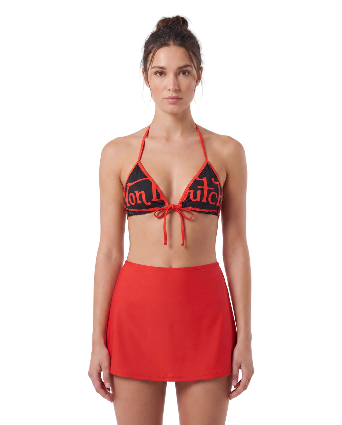 TWO TONE BIKINI TOP - BLACK RED