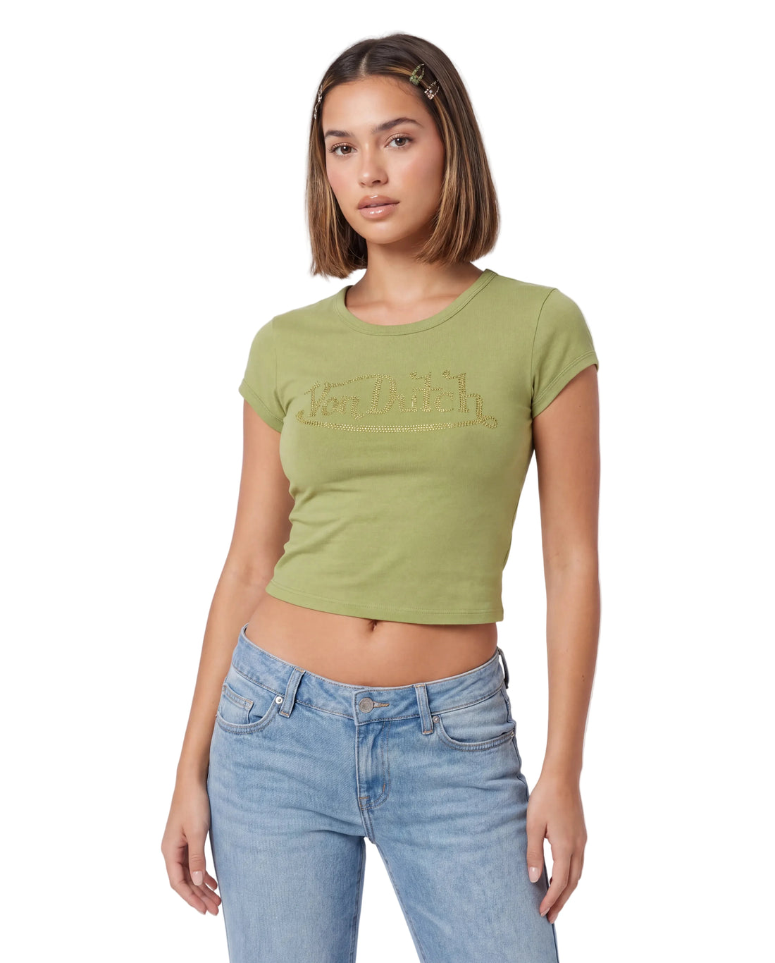 Green Classic Rhinestone Baby Tee
