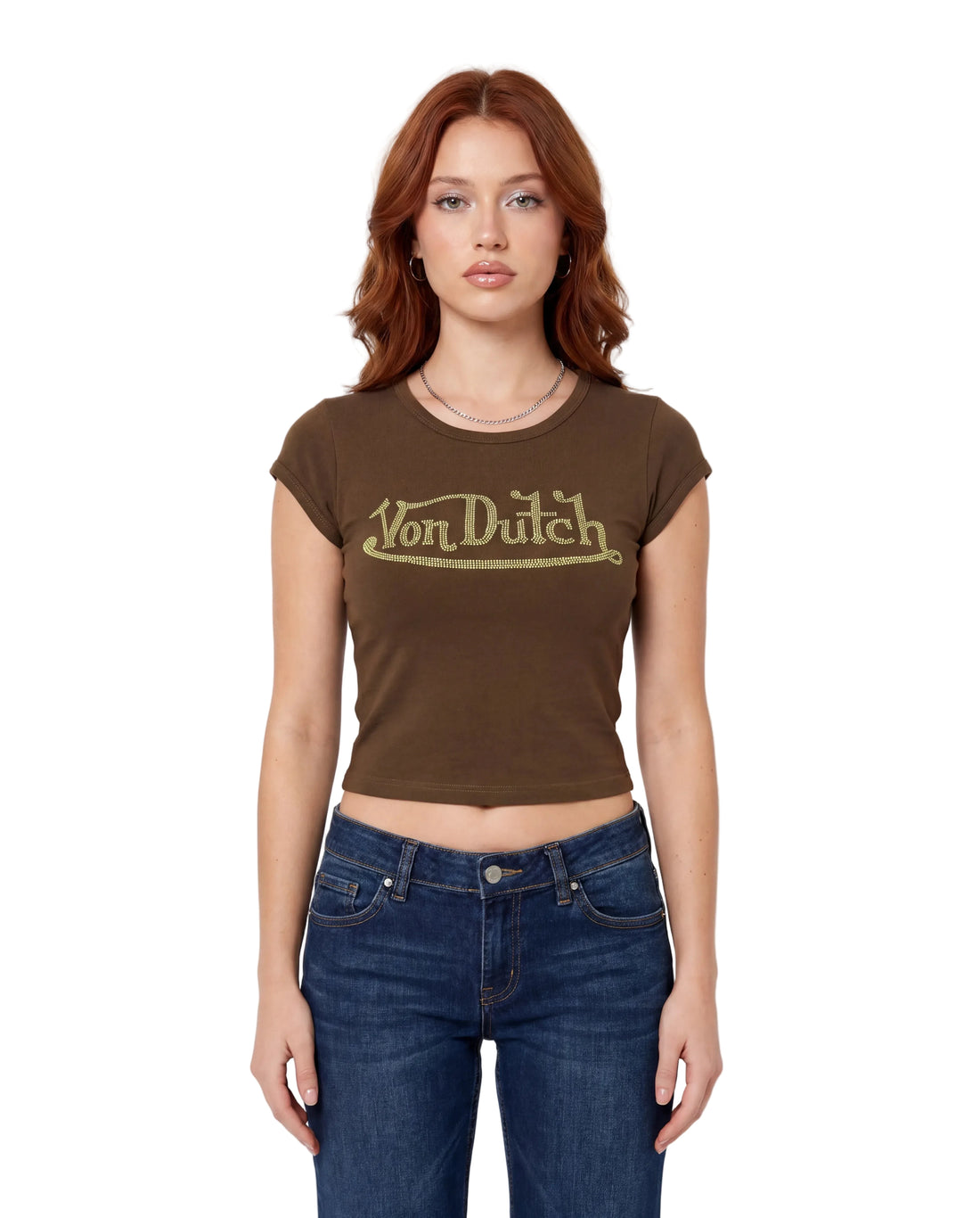 Brown & Green Classic Rhinestone Baby Tee — image 2