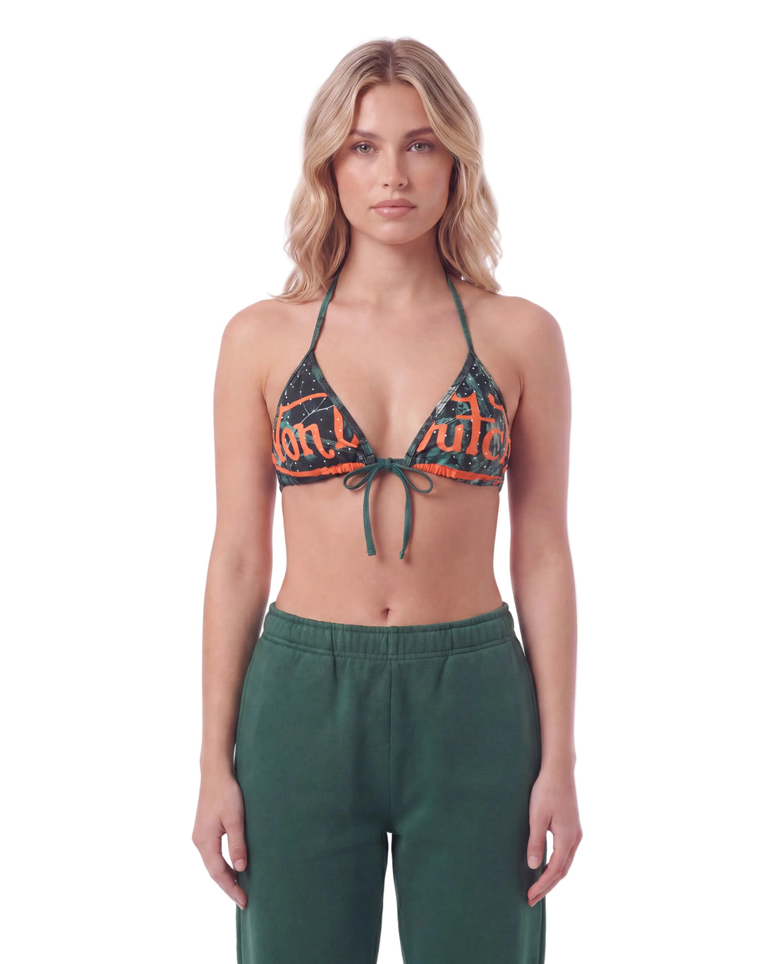 TWO TONE BIKINI TOP - TREE CAMO