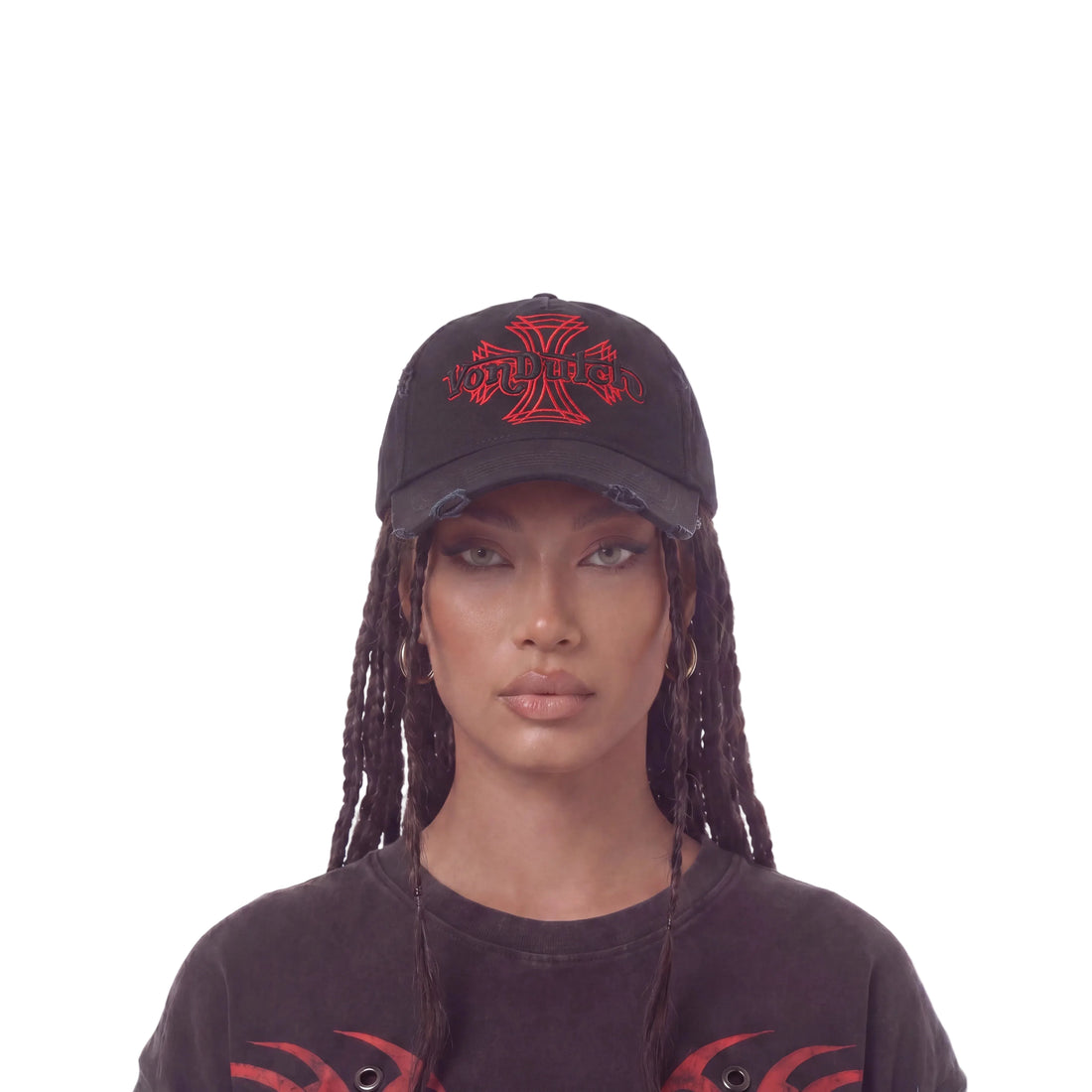 MotoCross Strapback Hat - Black & Red — image 2