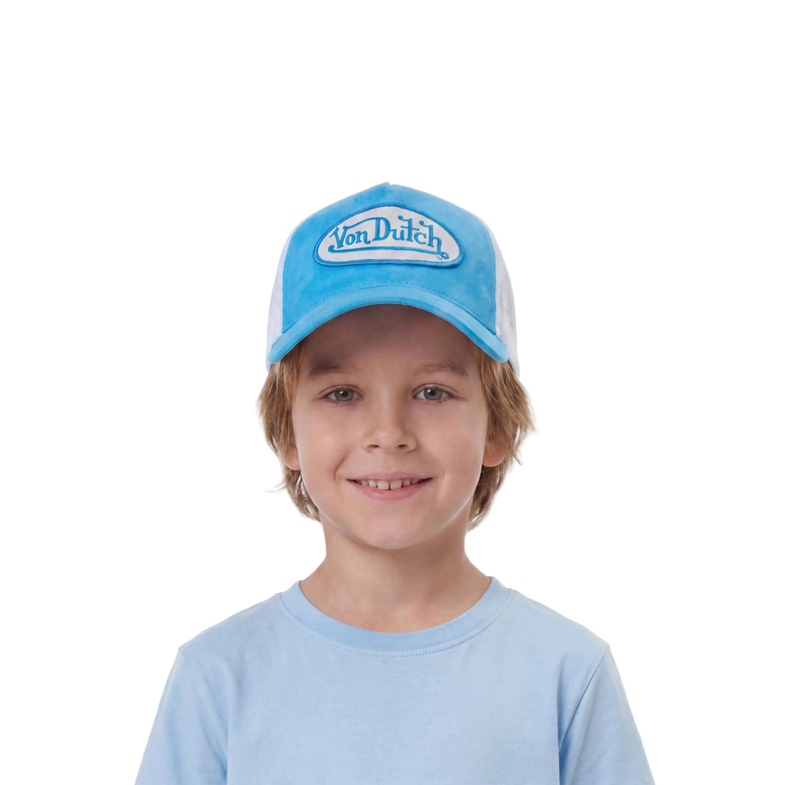 Kids Velvet Trucker Hat - Blue Crush
