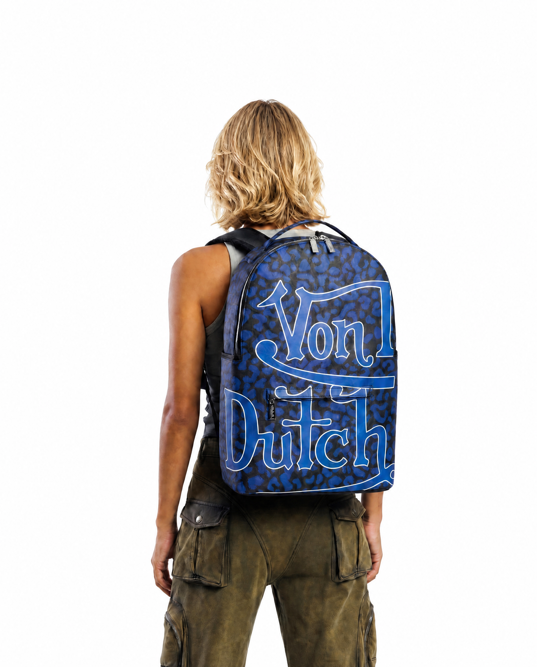 Large Sized Blue Cheetah Backpack