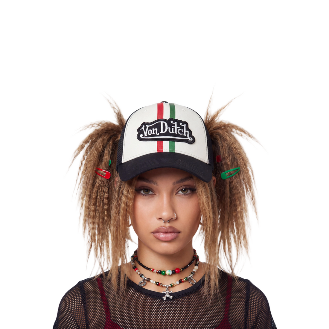Euro Stripe Trucker Hat - Cream