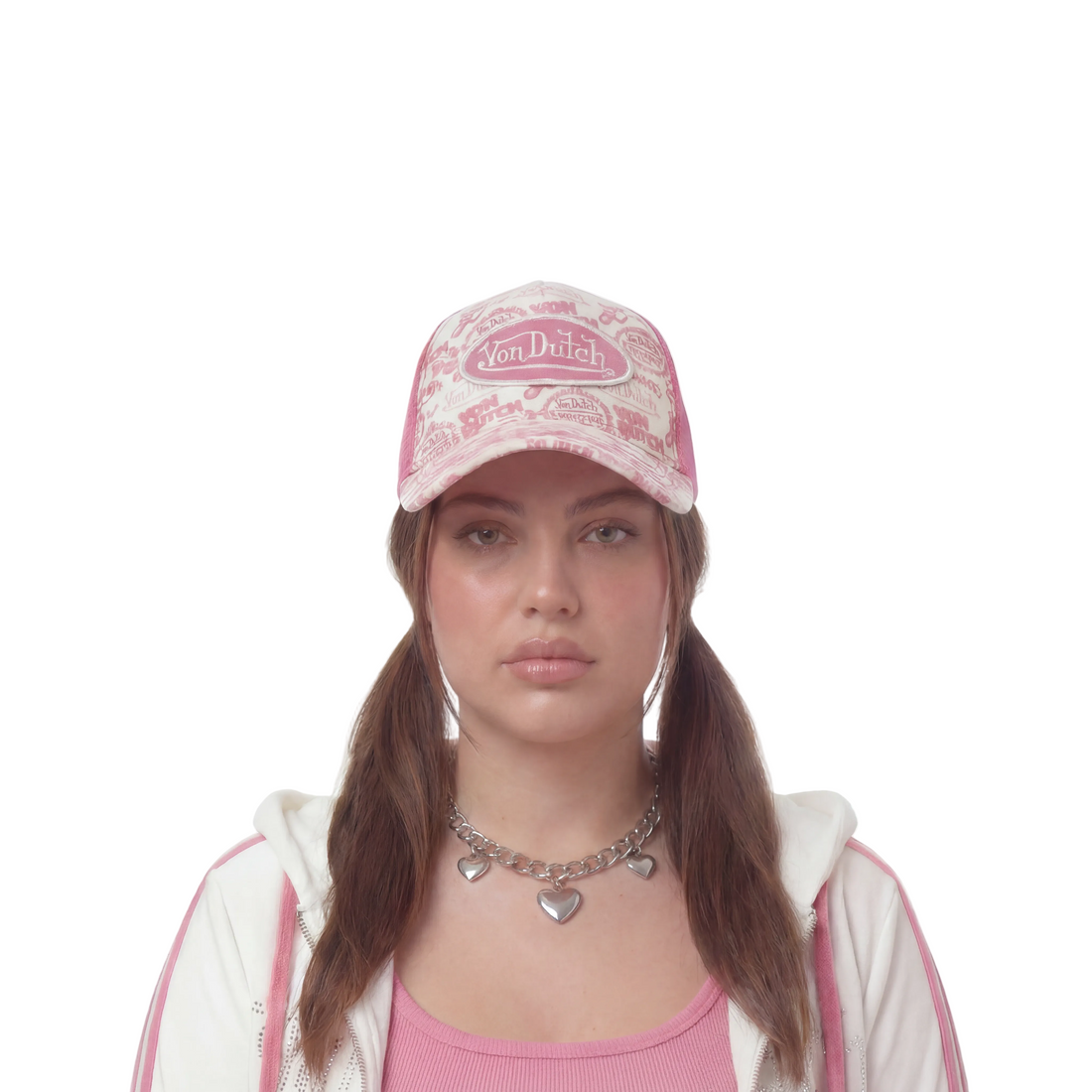 Logo Stamp Trucker Hat - Pink