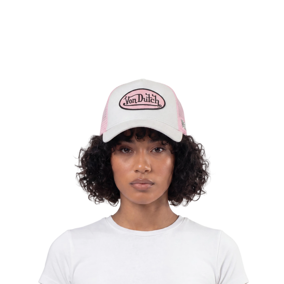 Suede Trucker Hat - Grey and Pink