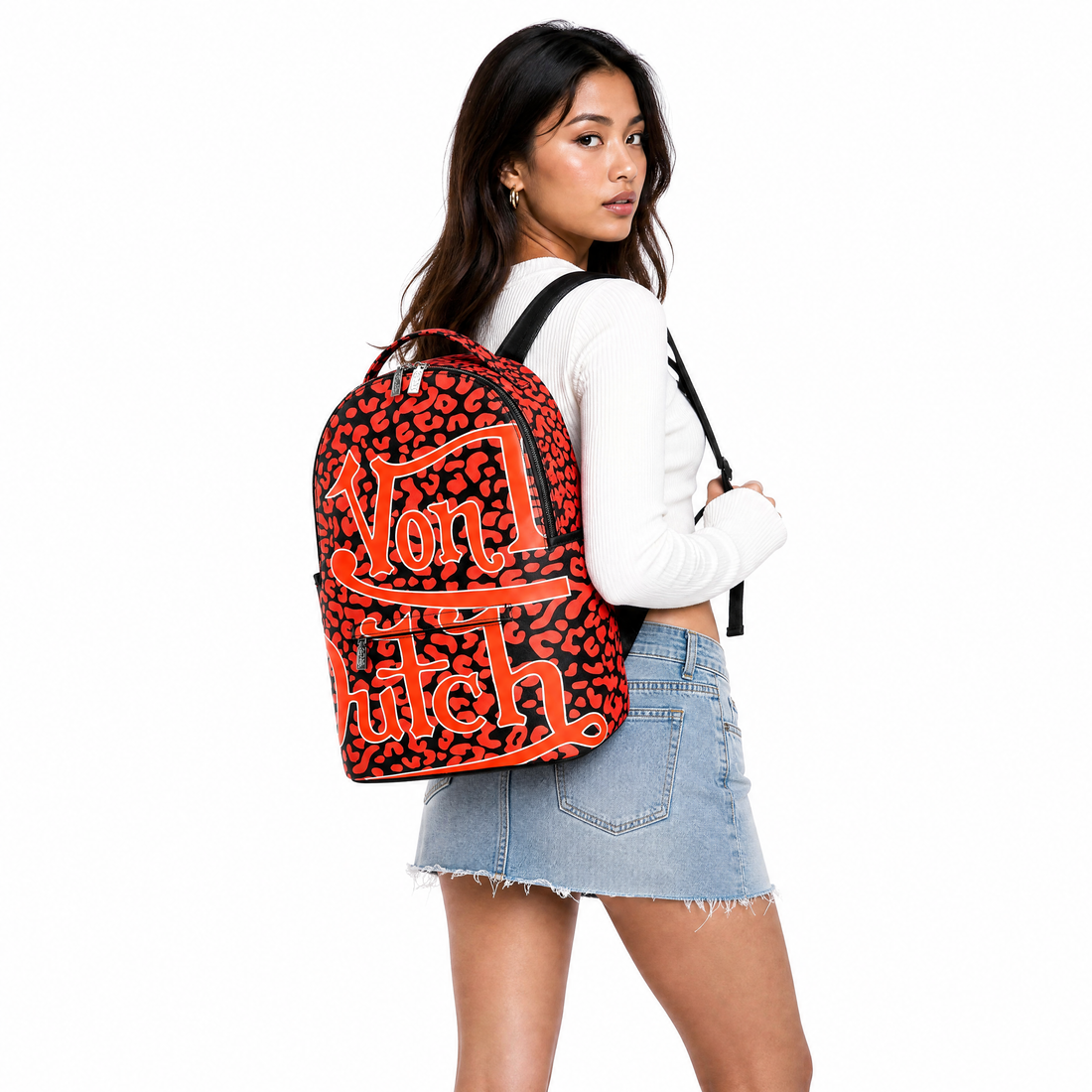 Medium Sized Orange Cheetah Backpack