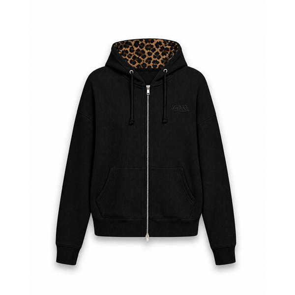 BLACK - REMI WAFFLE HOODIE