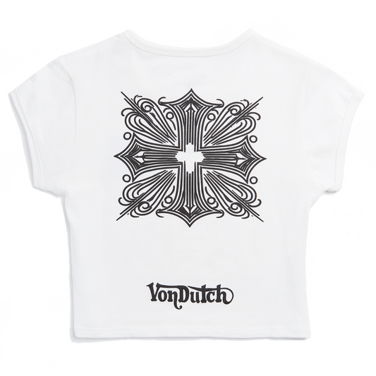 Von Dutch White and Black Chopper Baby Tee