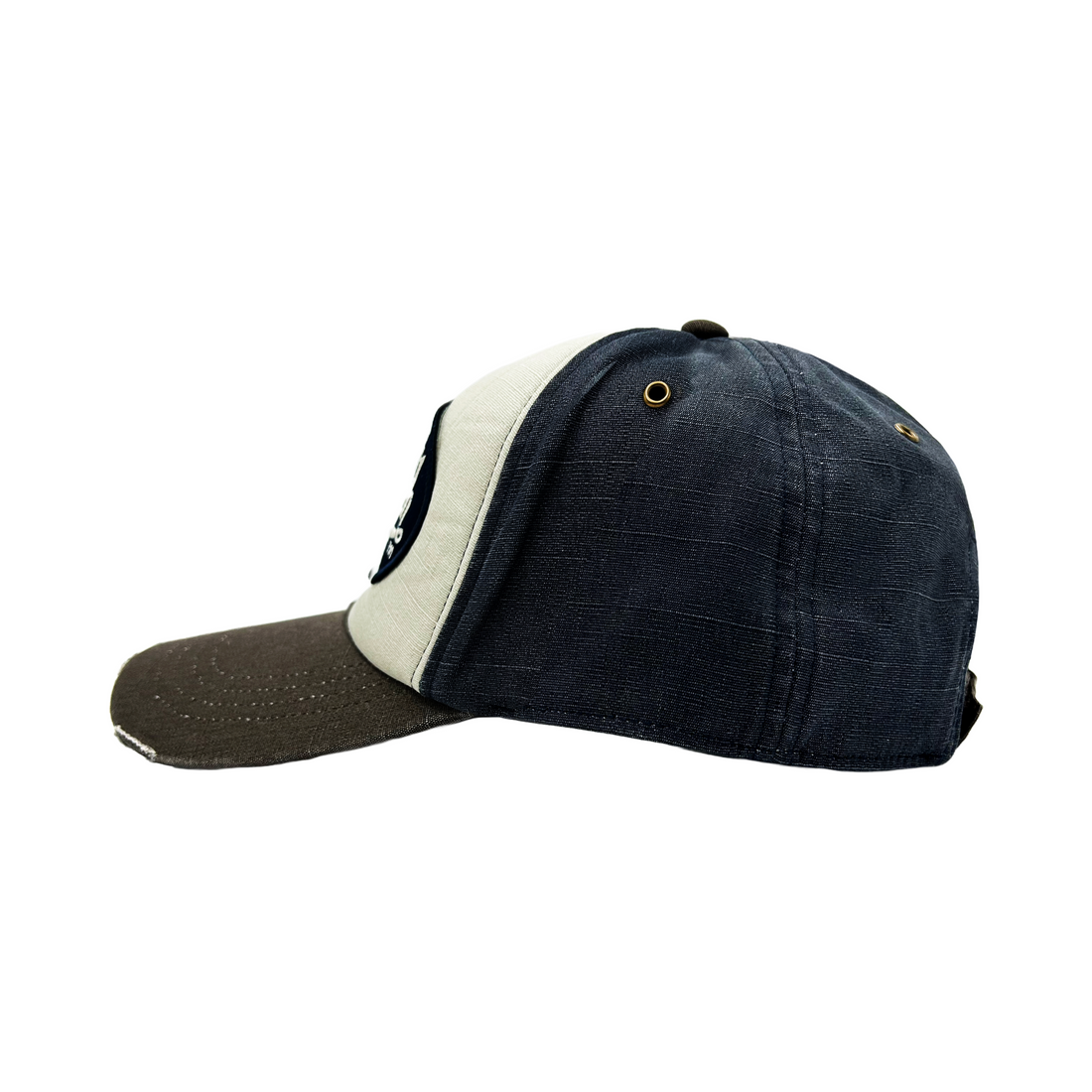JACKMWB Grey & Navy Distressed Strapback Hat