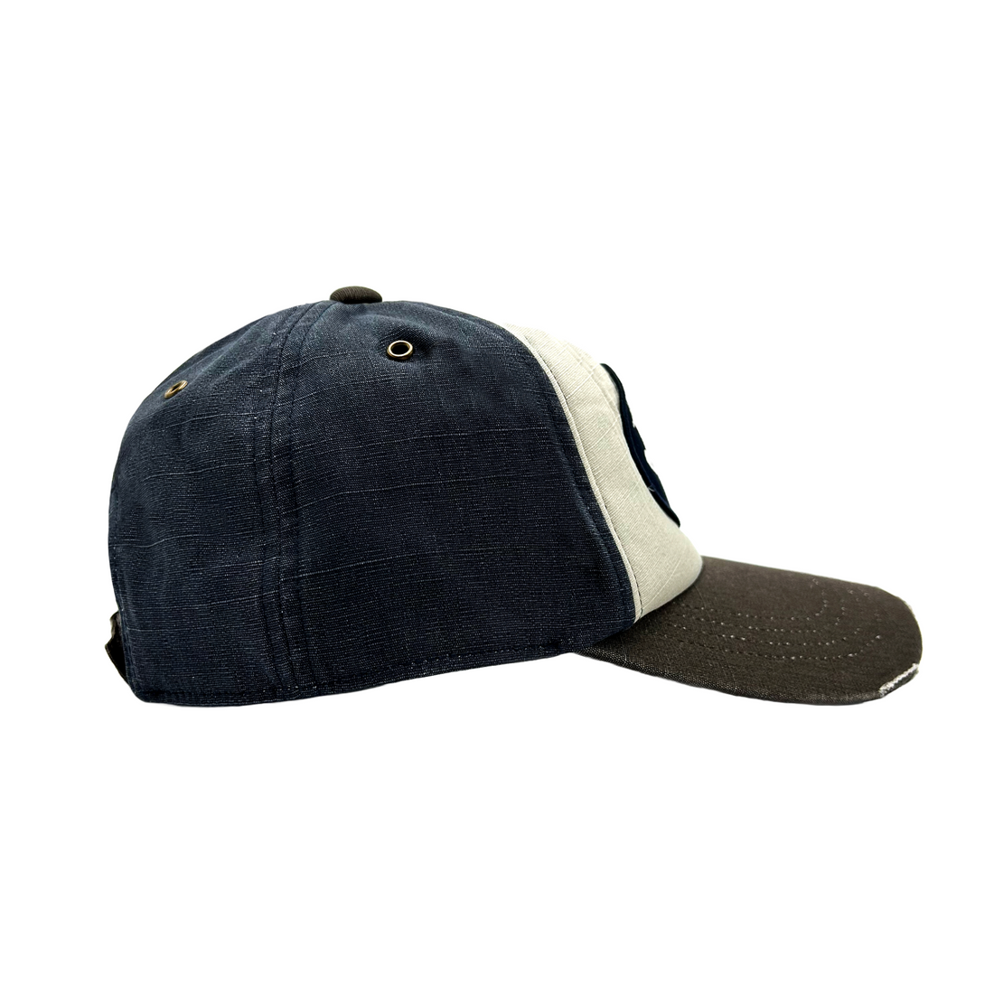 JACKMWB Grey & Navy Distressed Strapback Hat