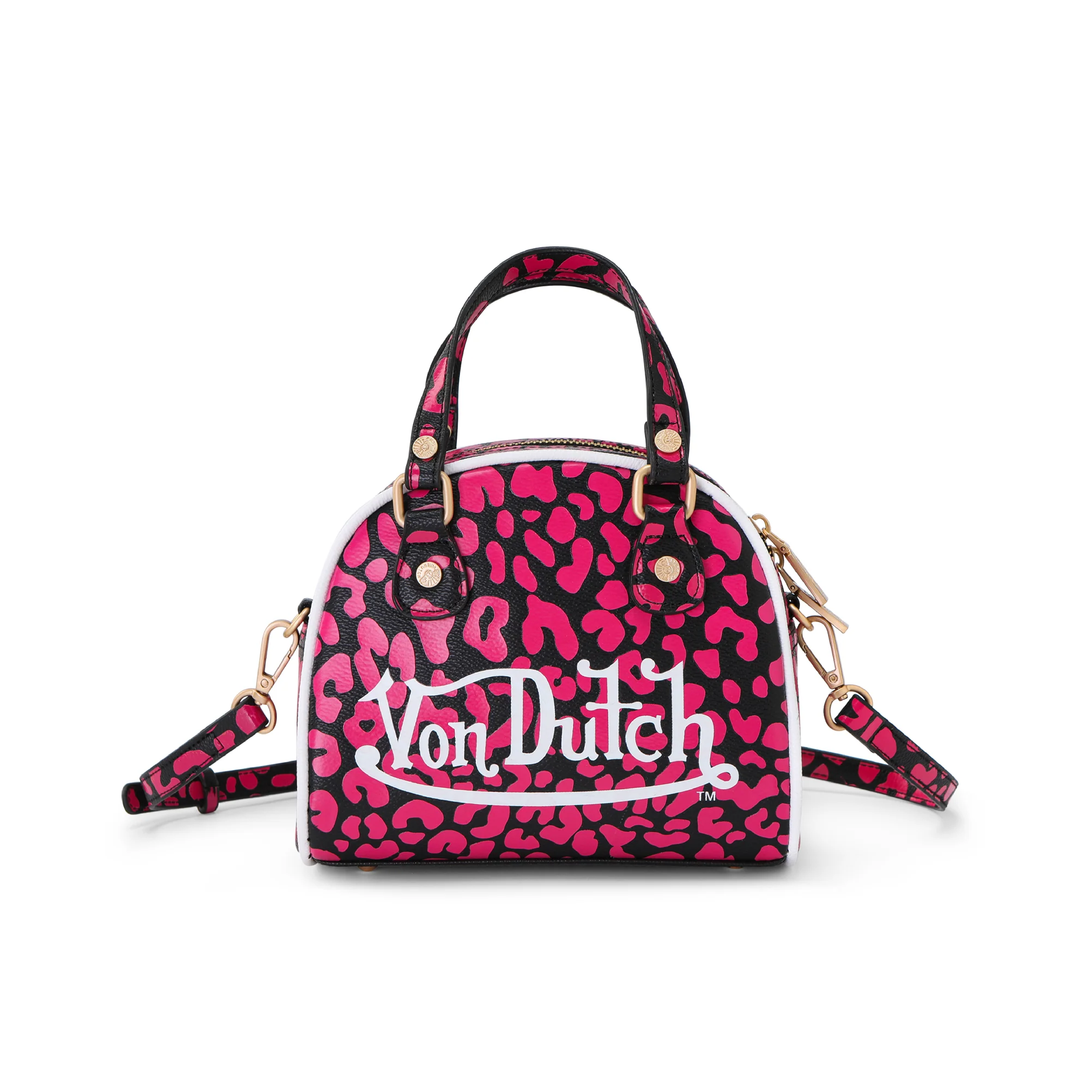 Mini Bowling Bag - Hot Pink Cheetah | Von Dutch Mini Bowling Bag - Hot Pink Cheetah | Von Dutch