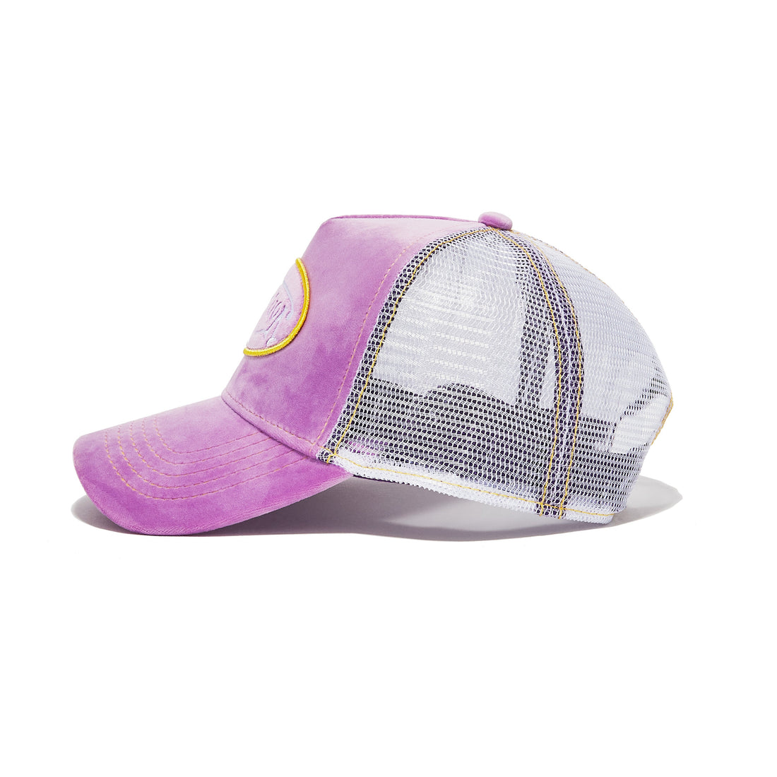 Purple Reverse Logo Velvet Trucker