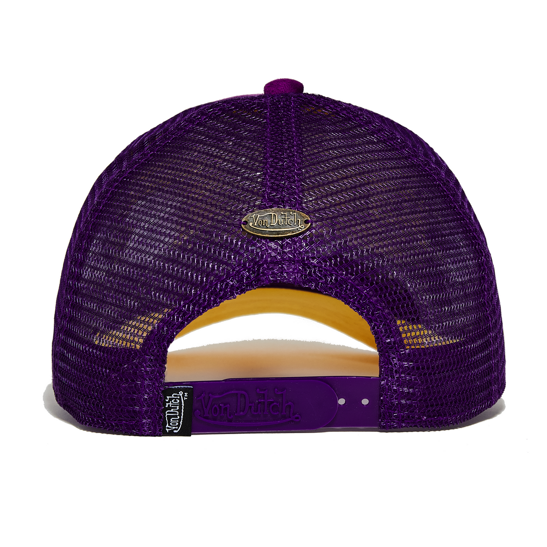Purple & Yellow Velvet Trucker Hat