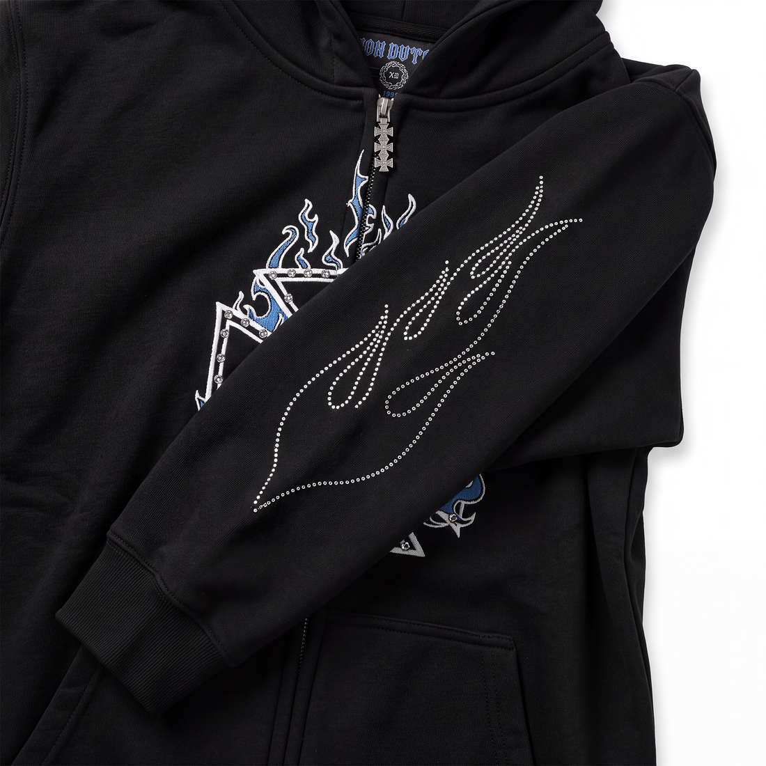 RHINESTONE CHOPPER FLAMES - ZIP UP HOODIE — image 3