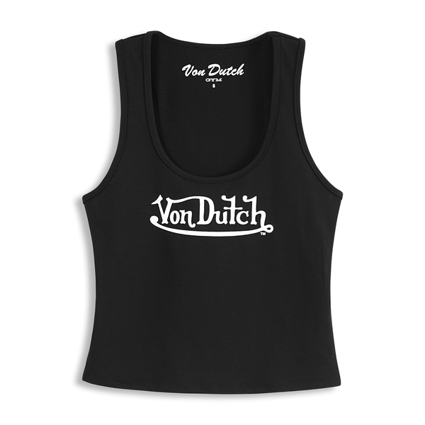 Women's Active Tank Tops - Black w/ White Script