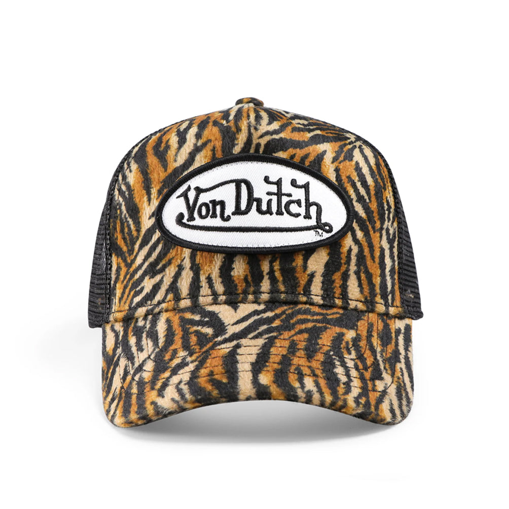 Tiger Stripe Velvet Trucker Hat — image 1