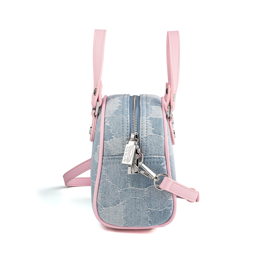 Light Pink Patch Denim Bowling Bag