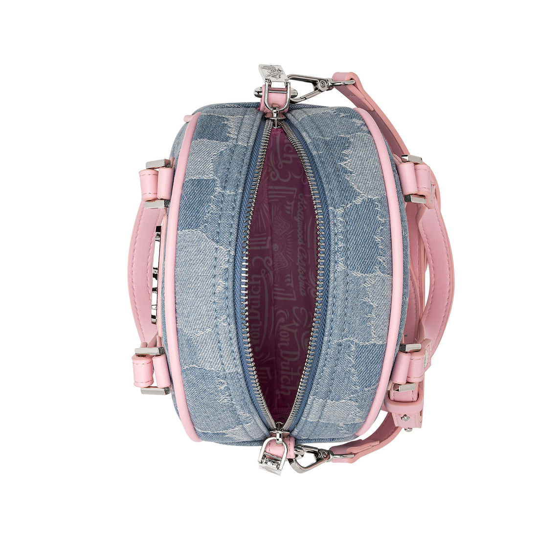 Light Pink Patch Denim Bowling Bag