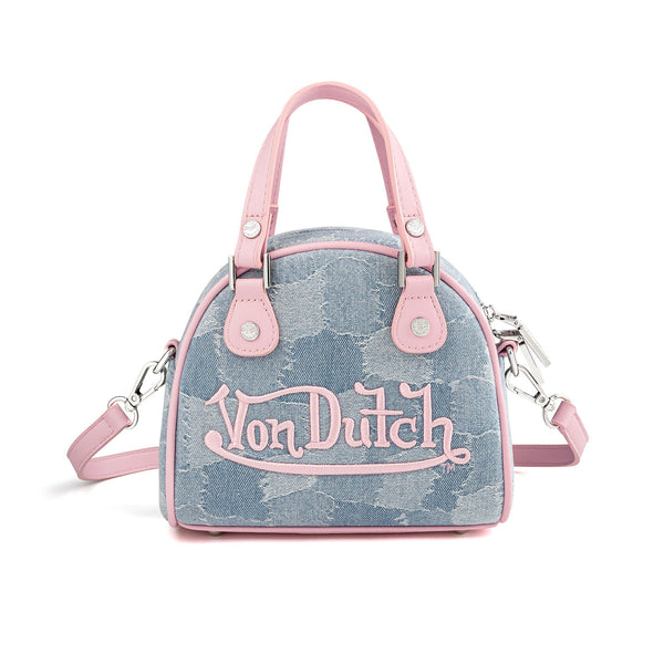 Light Pink Patch Denim Bowling Bag