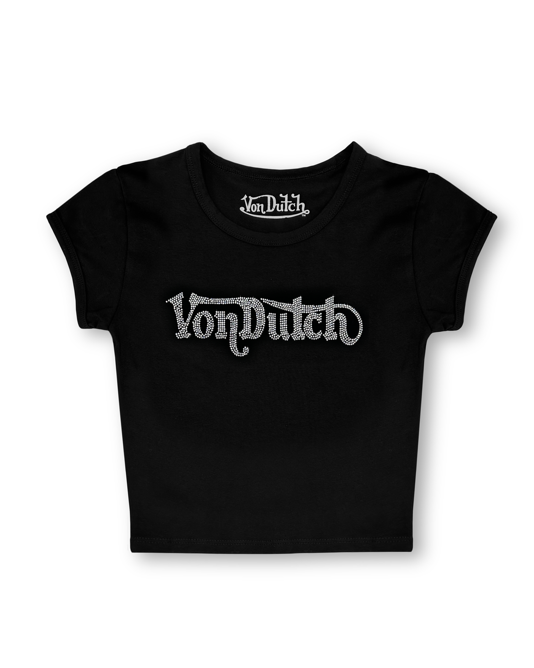Black & Clear Ranch Rhinestone Baby Tee — image 1