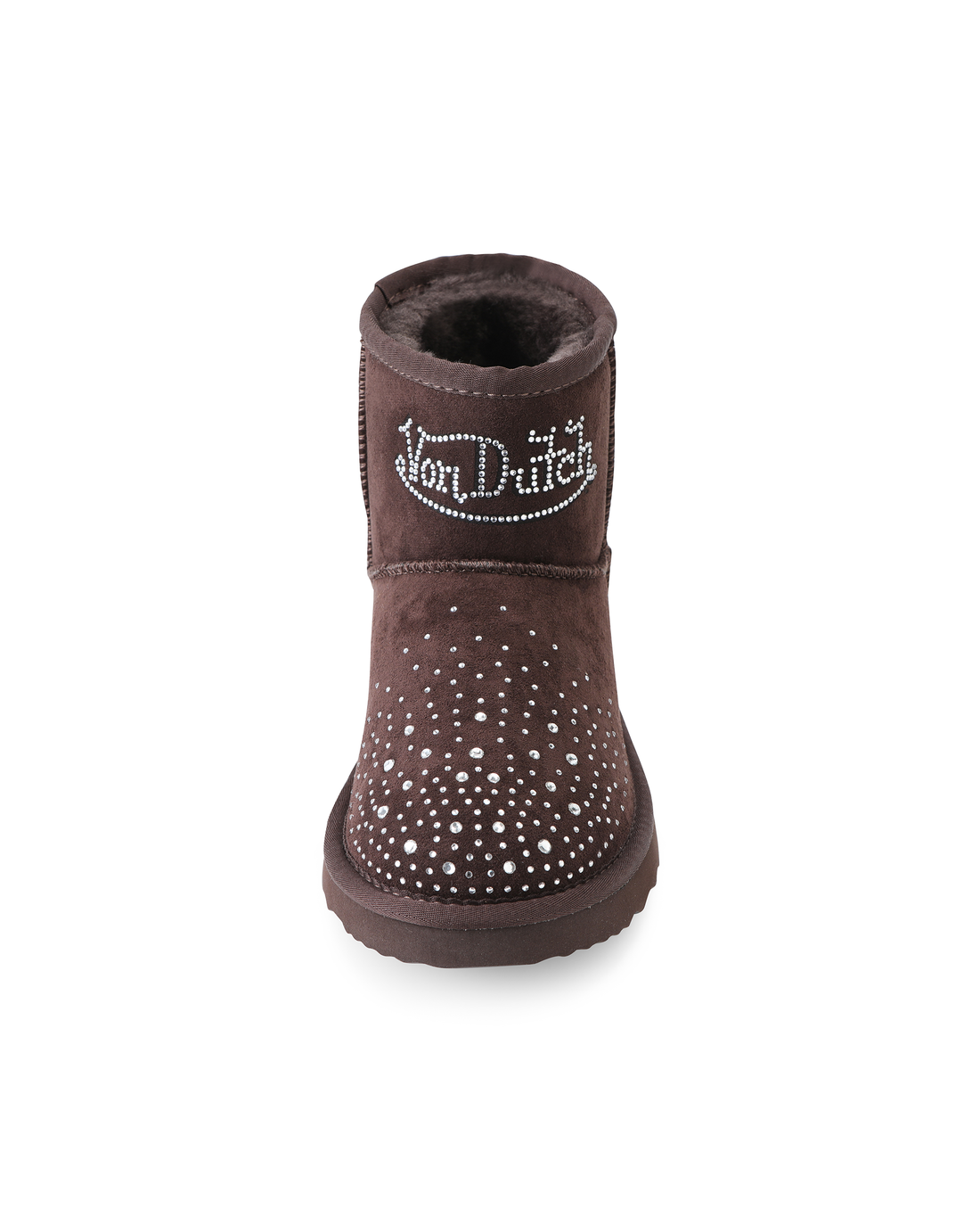 RHINESTONE SHEARLING BOOT - MOCHA
