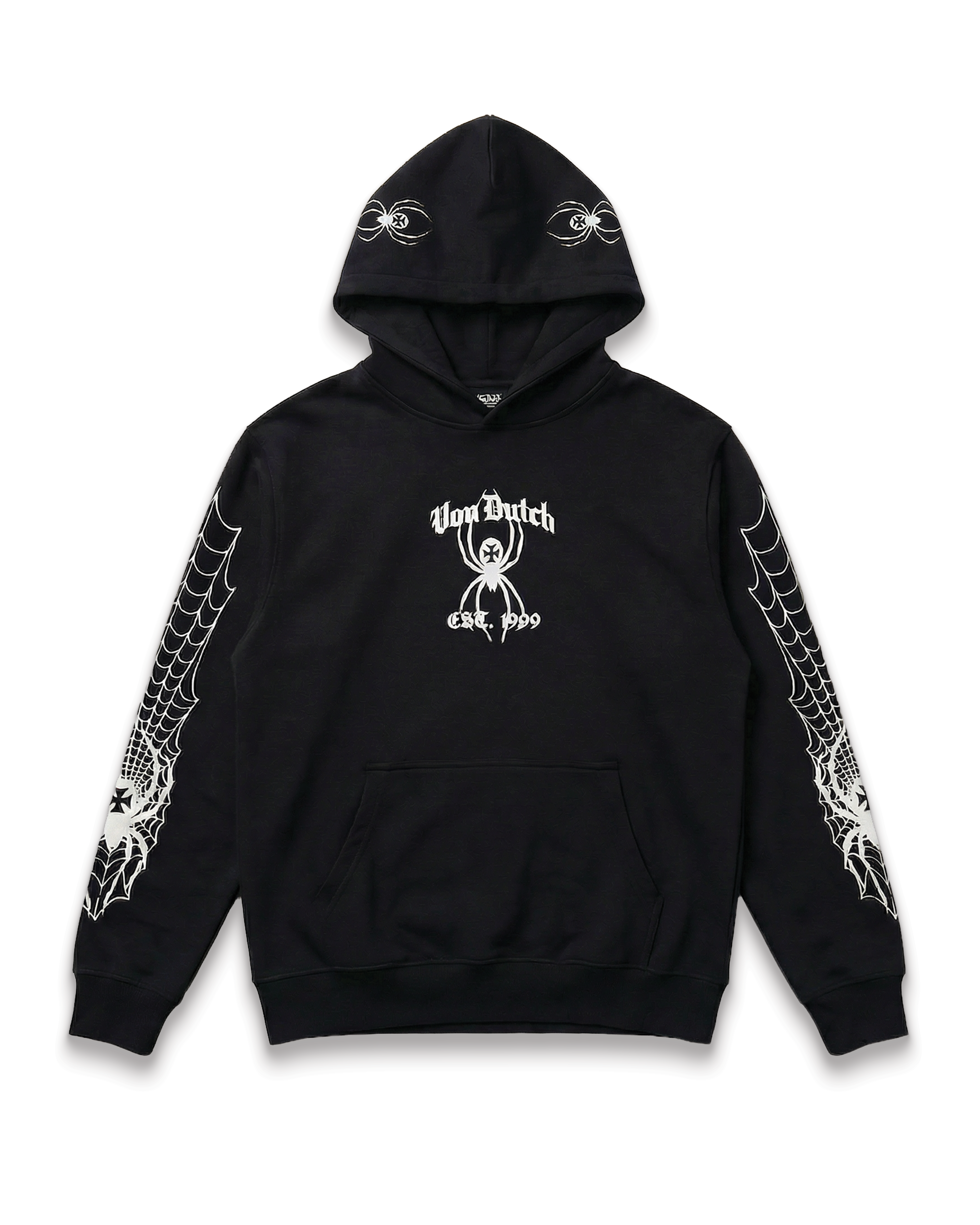 SPIDER CREST HOODIE - BLACK & WHITE | Von Dutch