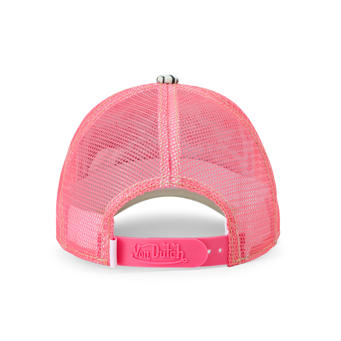 Kids Light Denim Trucker Hat - Pink Logo — image 7