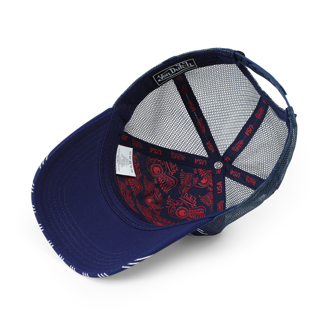 Kids Classic Trucker Hat - Navy White Stripe — image 5
