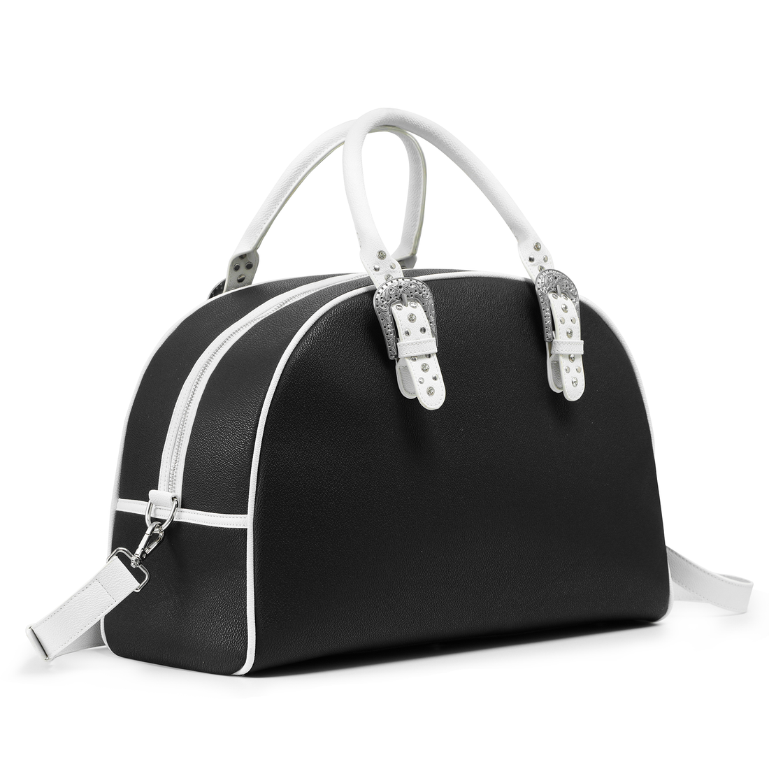 Classic Black & White Duffle Bowling Bag