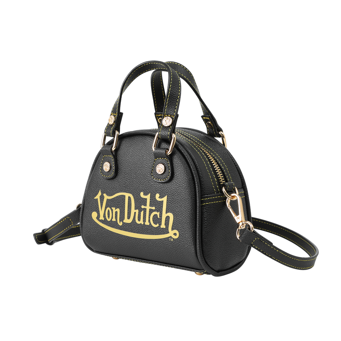 Mini Bowling Bag - Racing Stripe Black & Gold