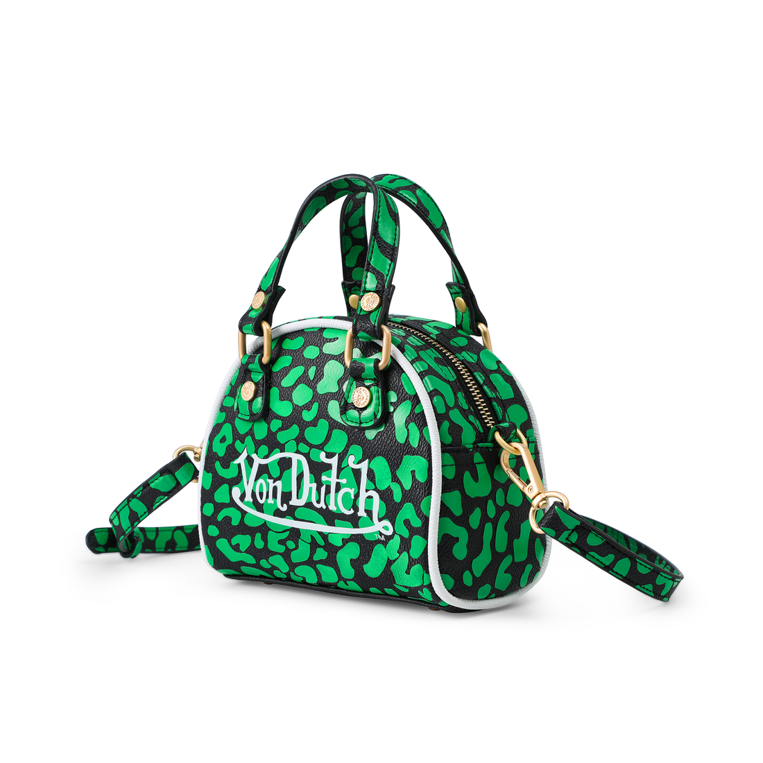 Mini Bowling Bag - Lime Green Cheetah