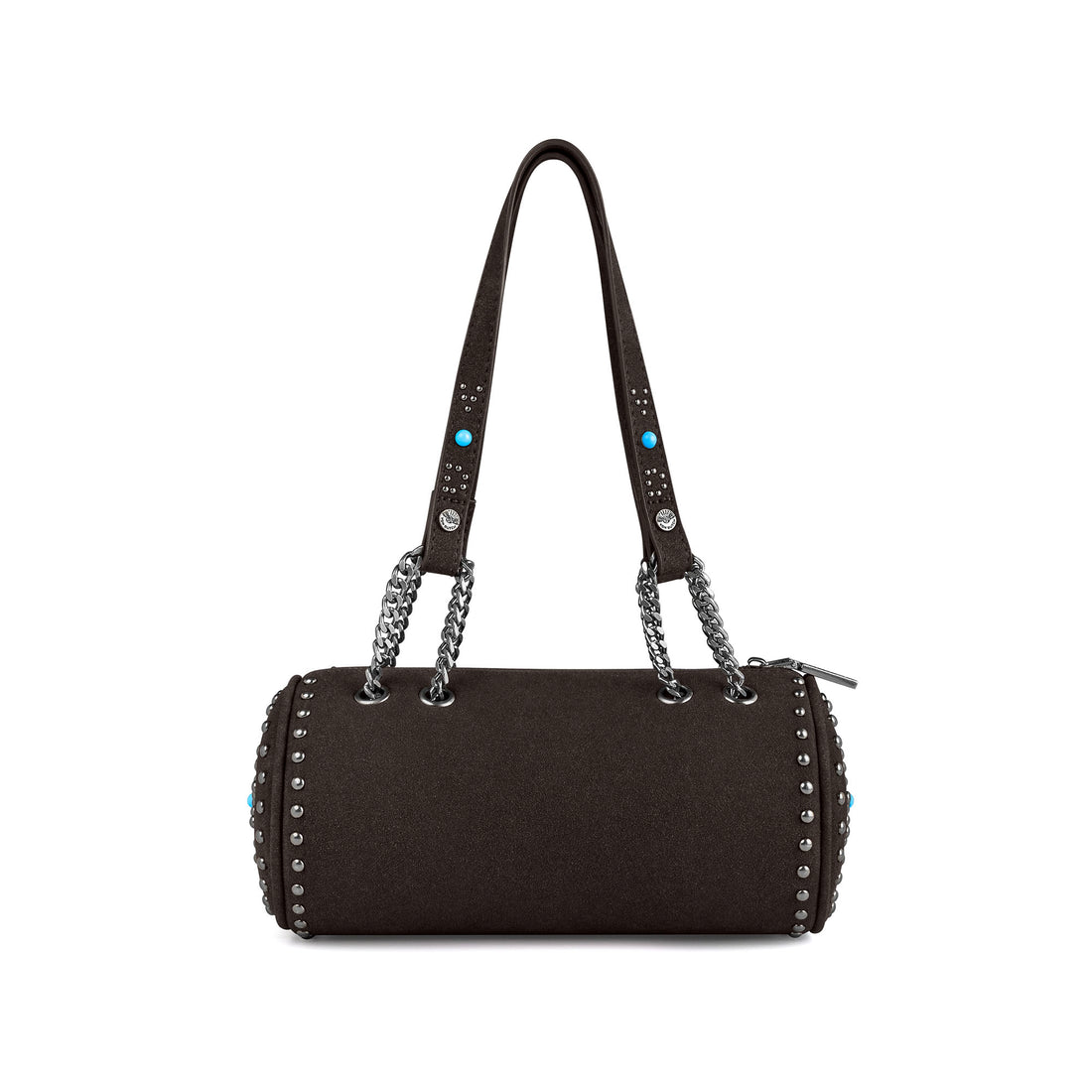 Barrel Bag - Long Barrel Dark Brown Studded — image 4