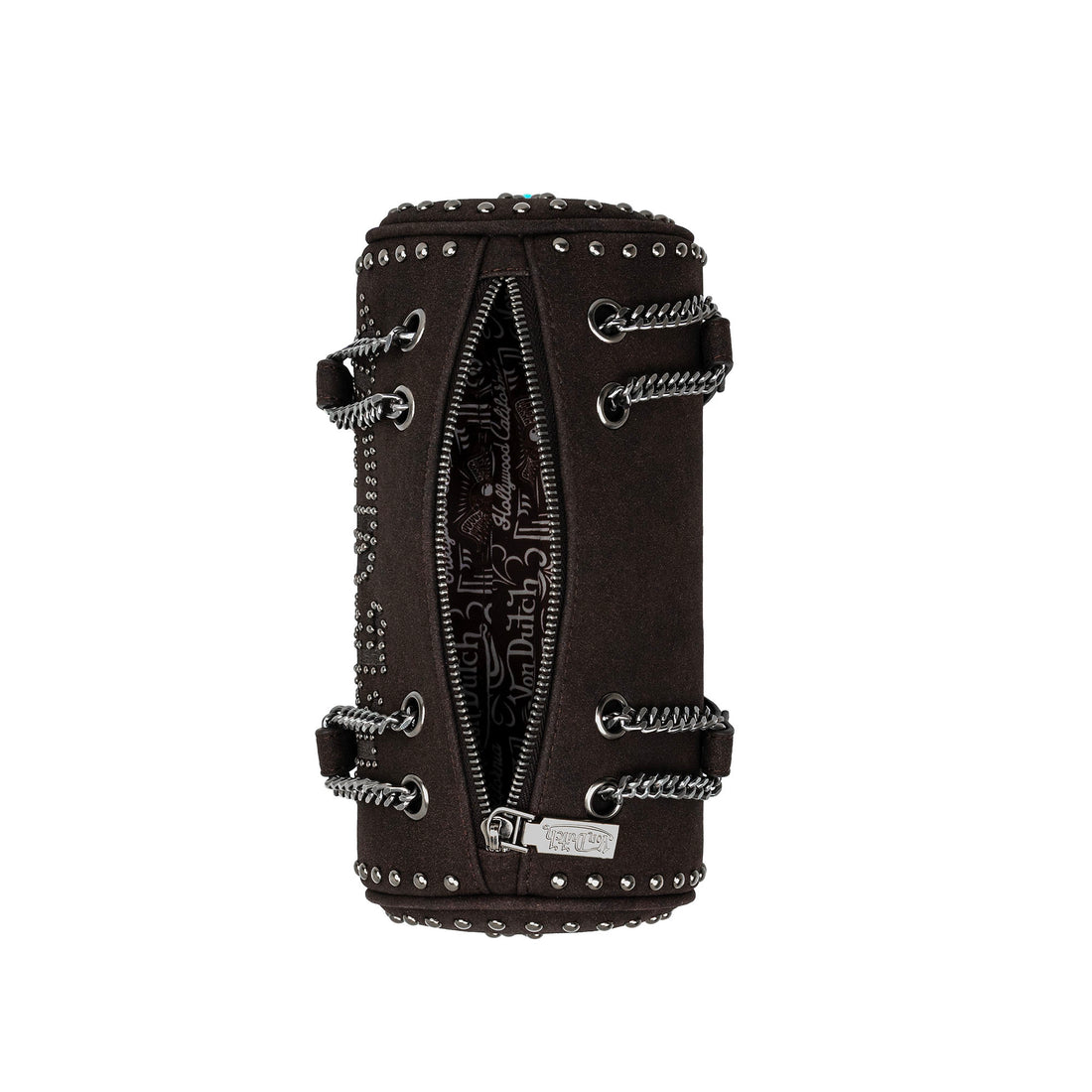 Barrel Bag - Long Barrel Dark Brown Studded — image 8