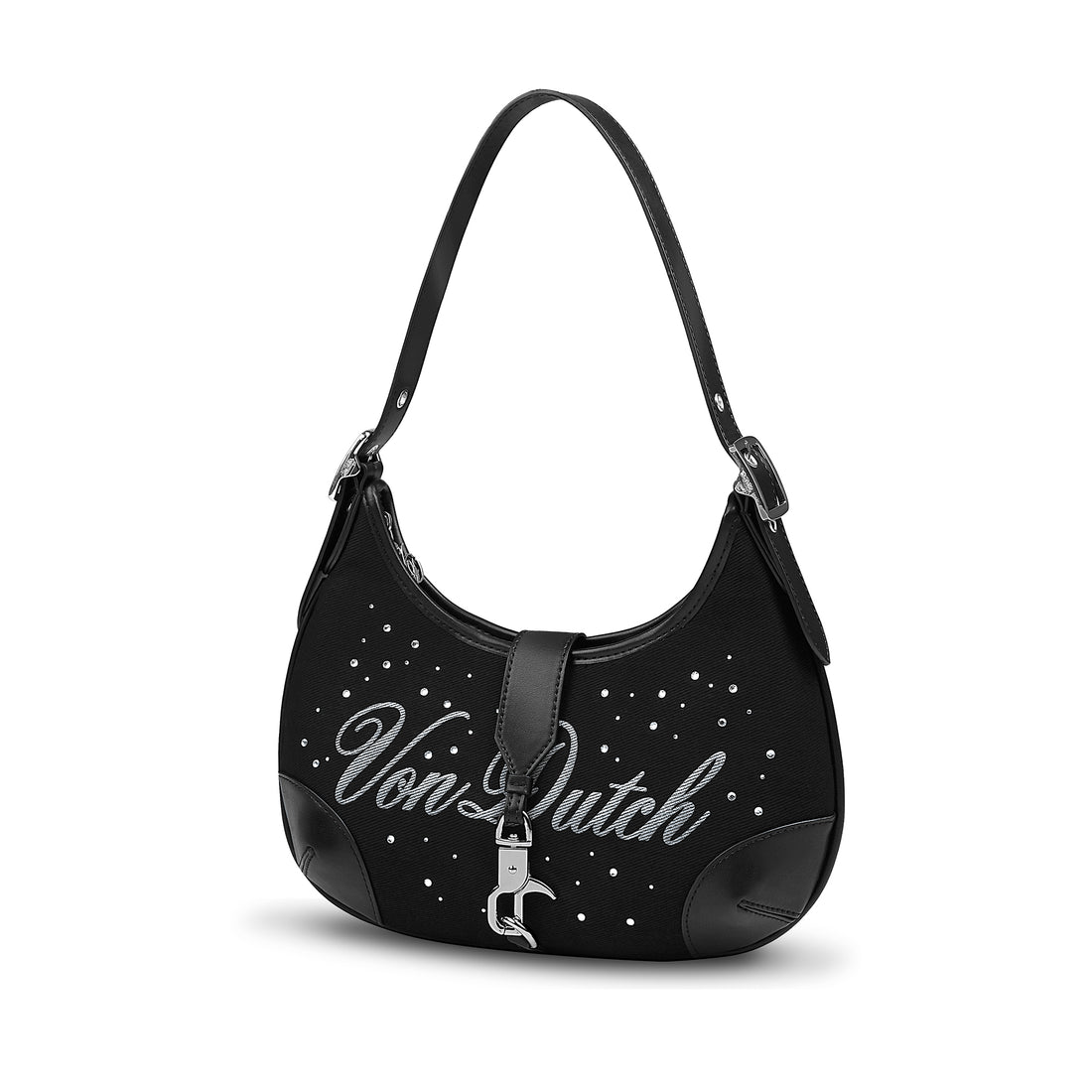 BELLA SHOULDER BAG -BLACK RHINESTONE — image 3
