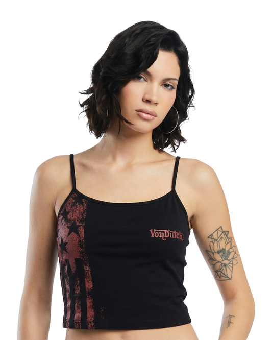 Black & Red Racing Spaghetti Top