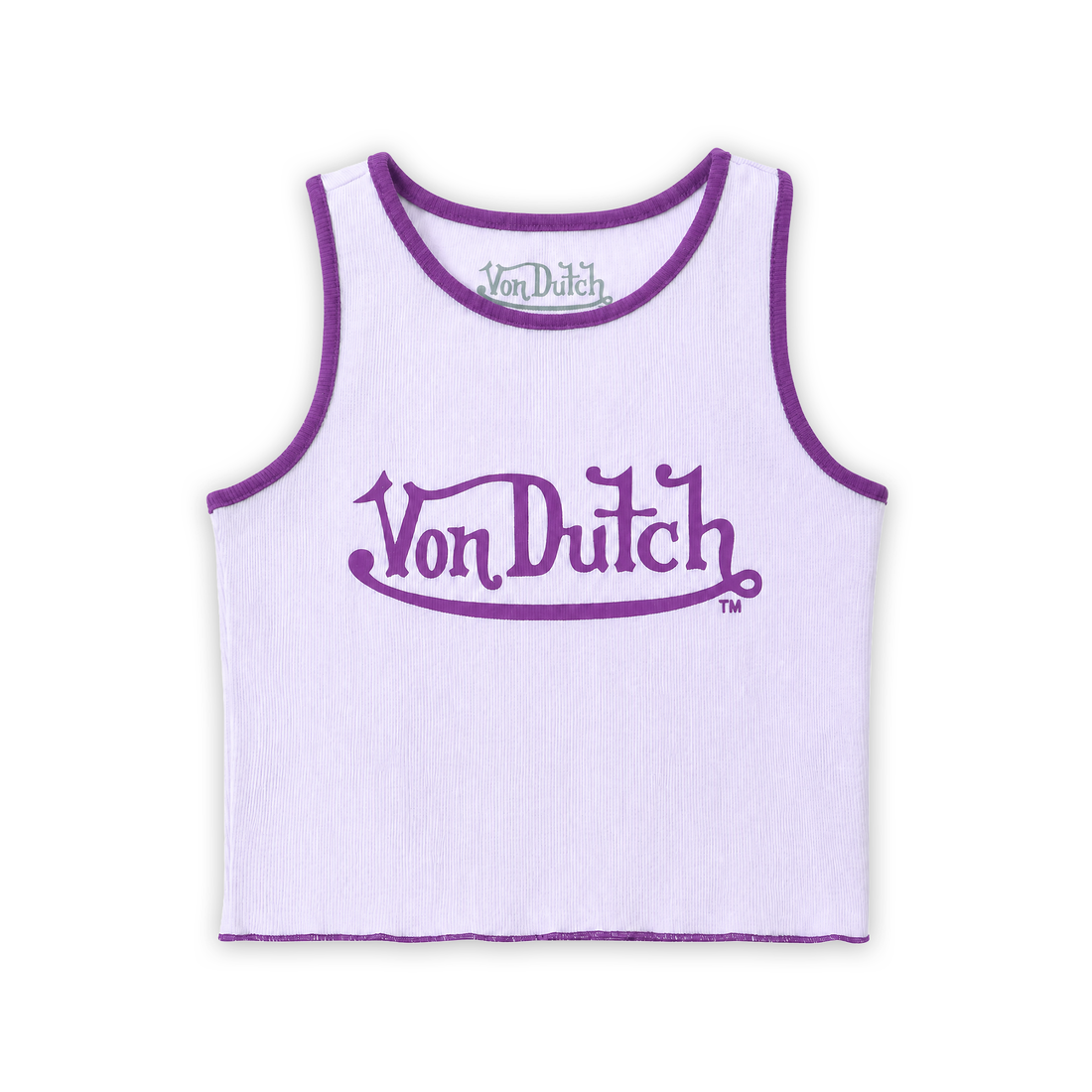Women's Ribbed Crop Tanks - Purple — image 1