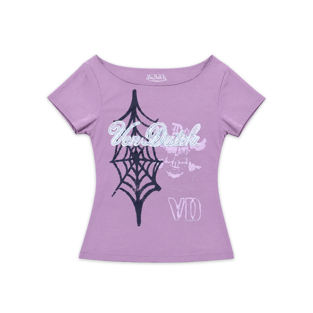 PURPLE SPOOKY OFF THE SHOULDER TEE — image 1