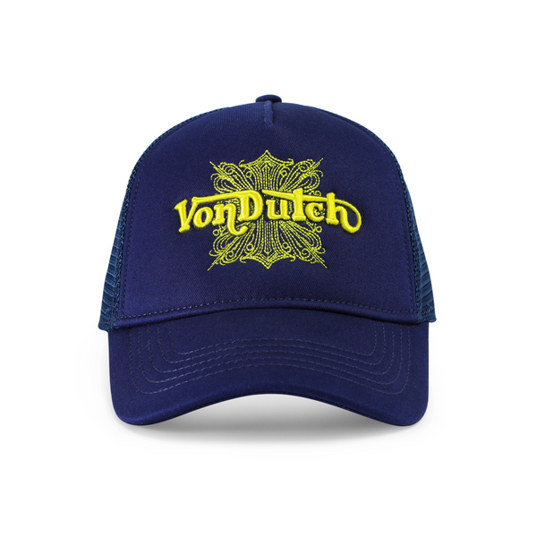 Foam Chopper Trucker Hat - Navy Blue & Yellow