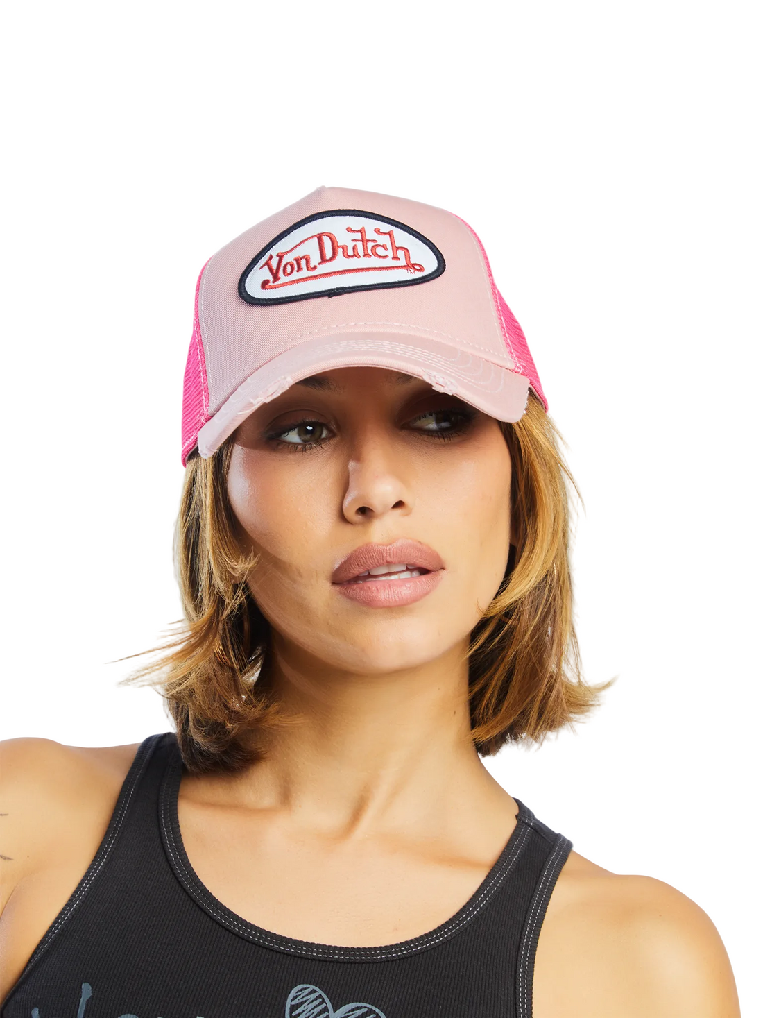 Distressed Dirty Pink Trucker Hat