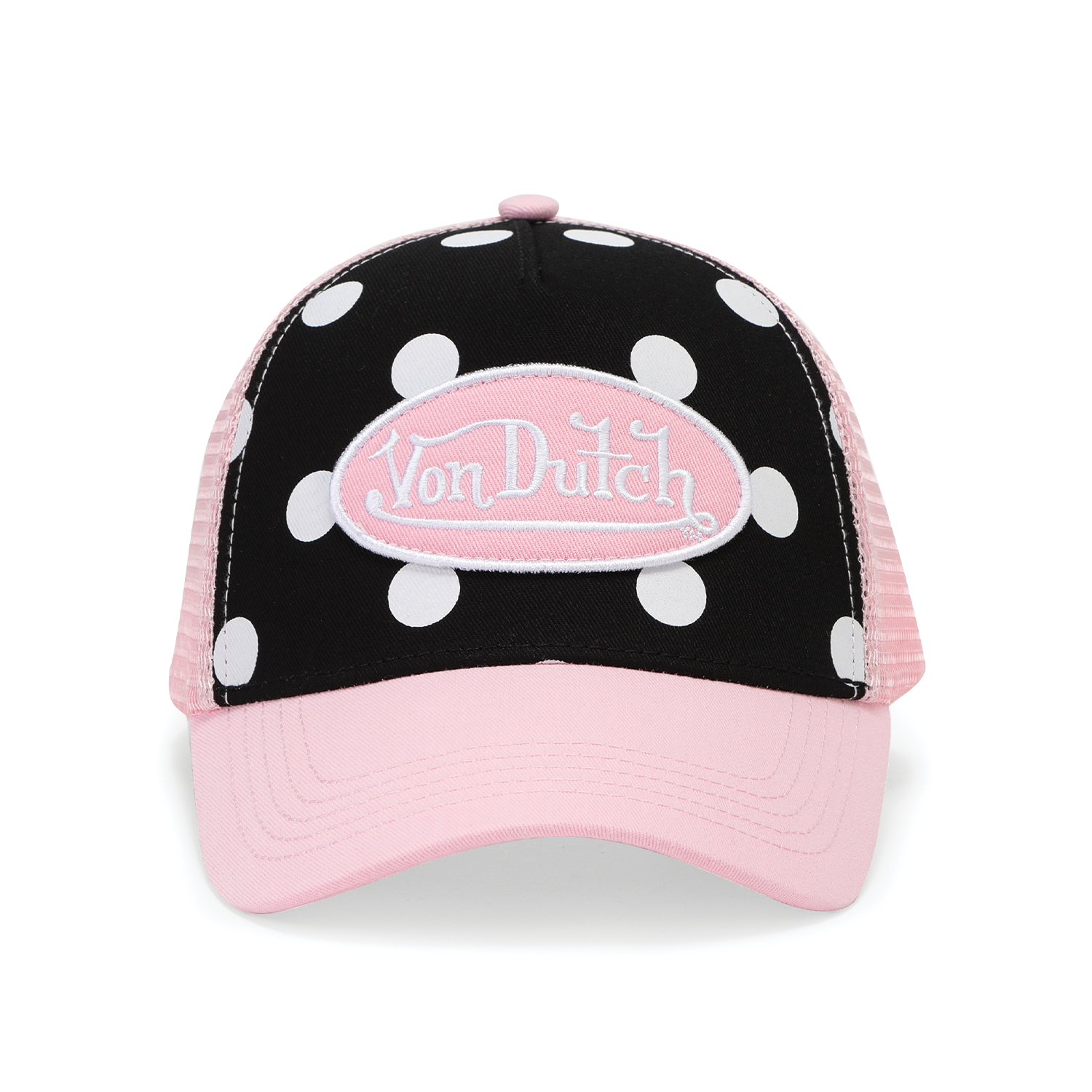 Polka Dot Trucker Hat - Pink | Von Dutch display picture 1