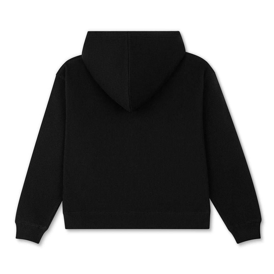 BLACK - REMI WAFFLE HOODIE — image 2