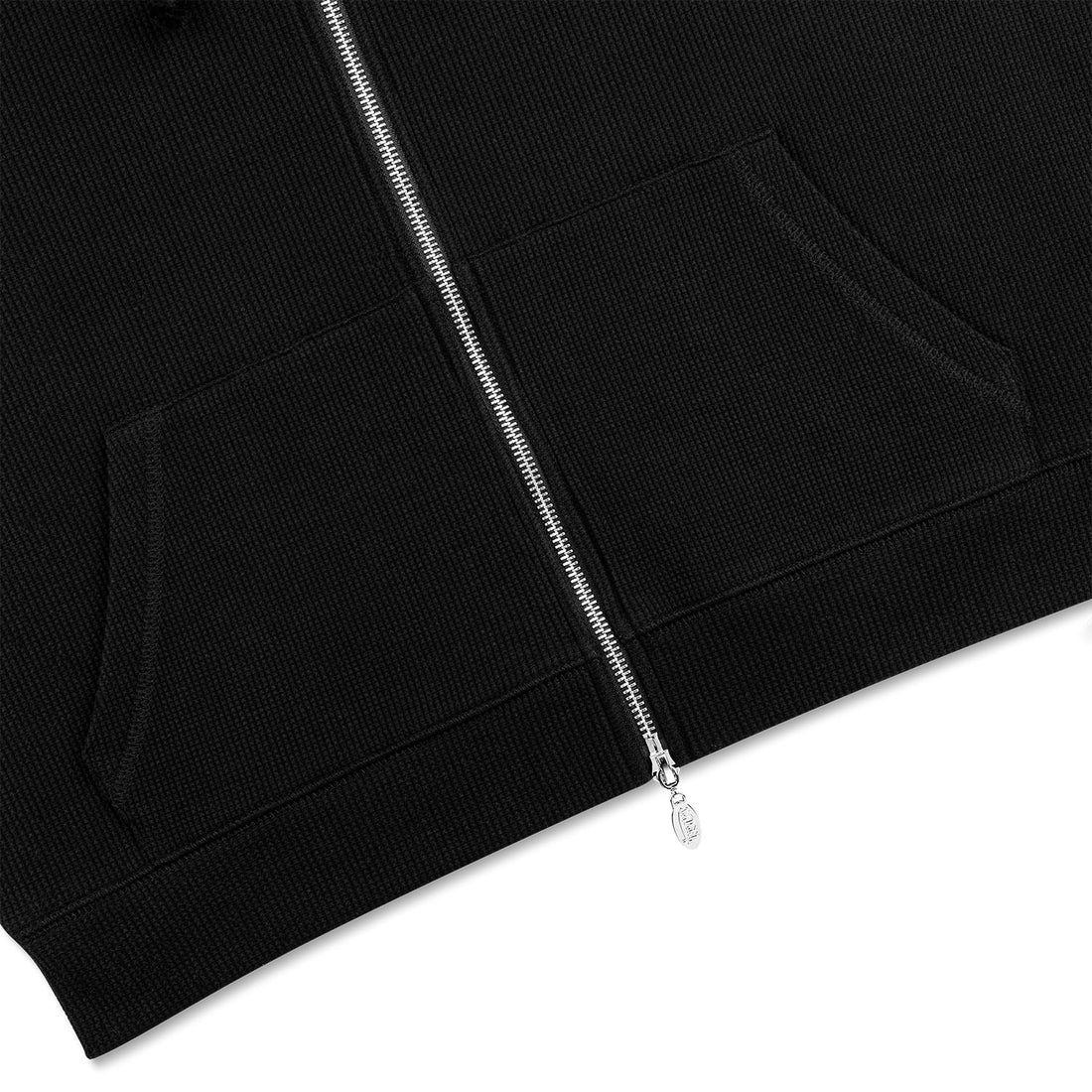 BLACK - REMI WAFFLE HOODIE — image 5