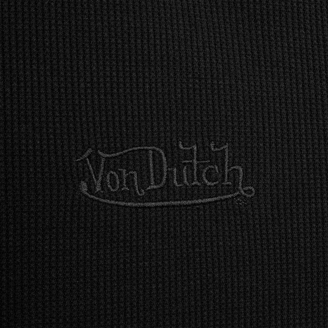 BLACK - REMI WAFFLE HOODIE — image 6