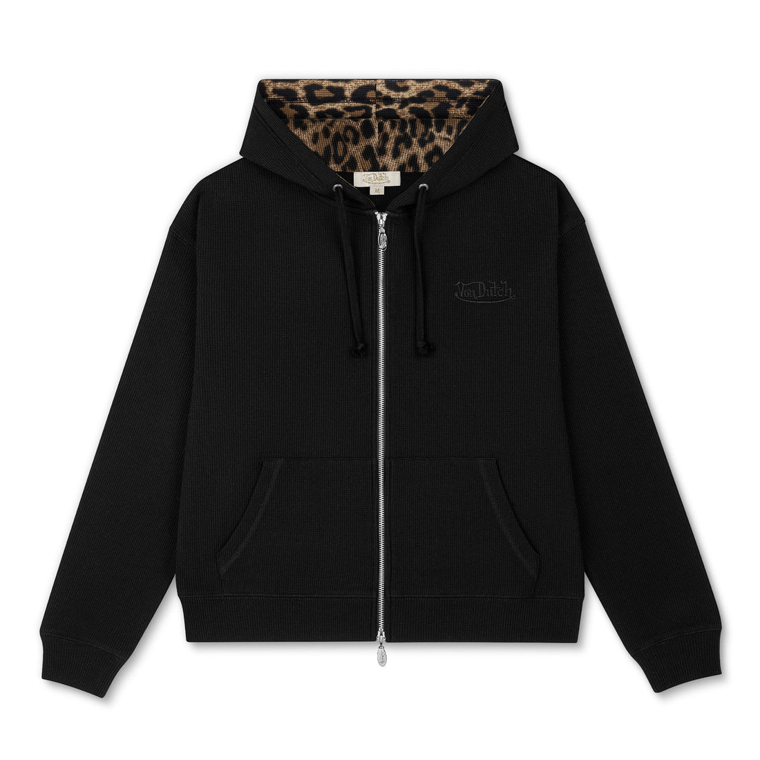 BLACK - REMI WAFFLE HOODIE — image 1