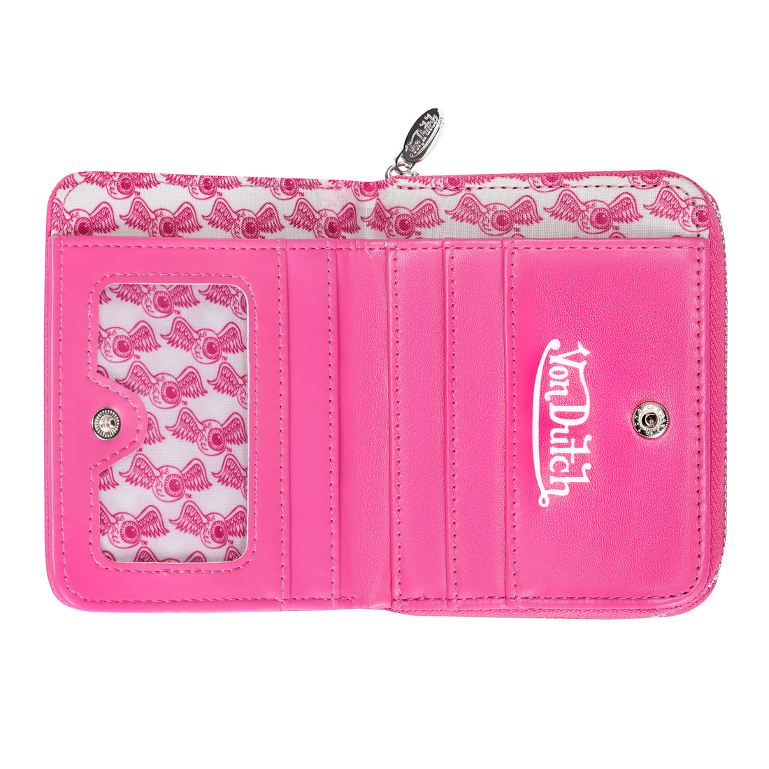 Classic Signature Zip-up Wallet - Hot Pink